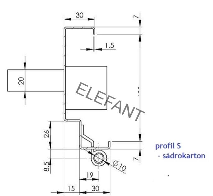zárubeň S-100 sádr./ 900P ocel